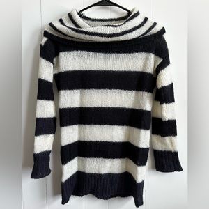 Loft Ann Taylor Navy & White Striped Sweater Women’s Petite Size Small EUC